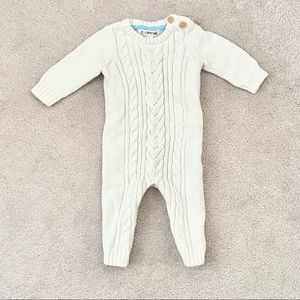 Cherokee 100% cotton cable knit sweater onesie